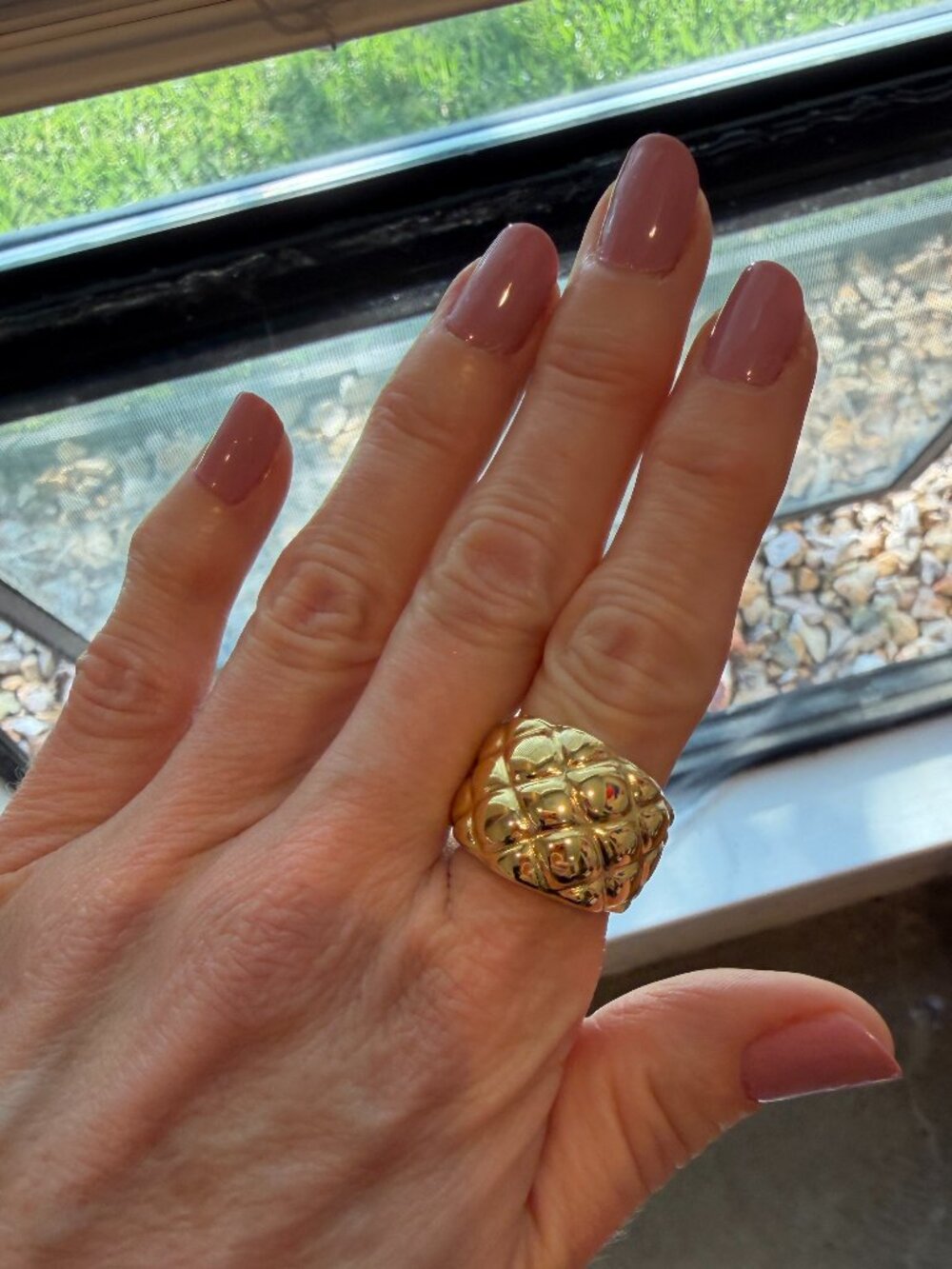 Like New Beautiful Bellezza Bronze Degrade Bombe Quilted Ring - 7